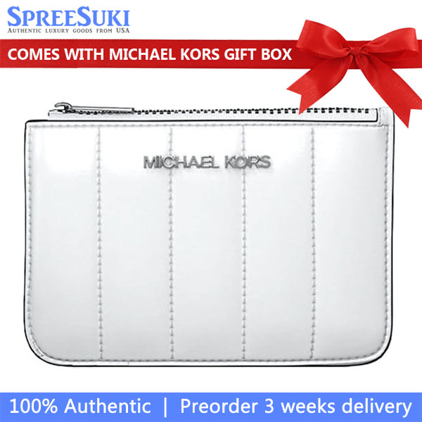 Michael Kors Jet Set Small Patent Coin Purse Optic White # 35T5STVP1A