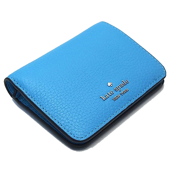 Kate Spade Small Wallet Lena Pebbled Leather Small Slim Bifold Wallet Tide Pool # KH788