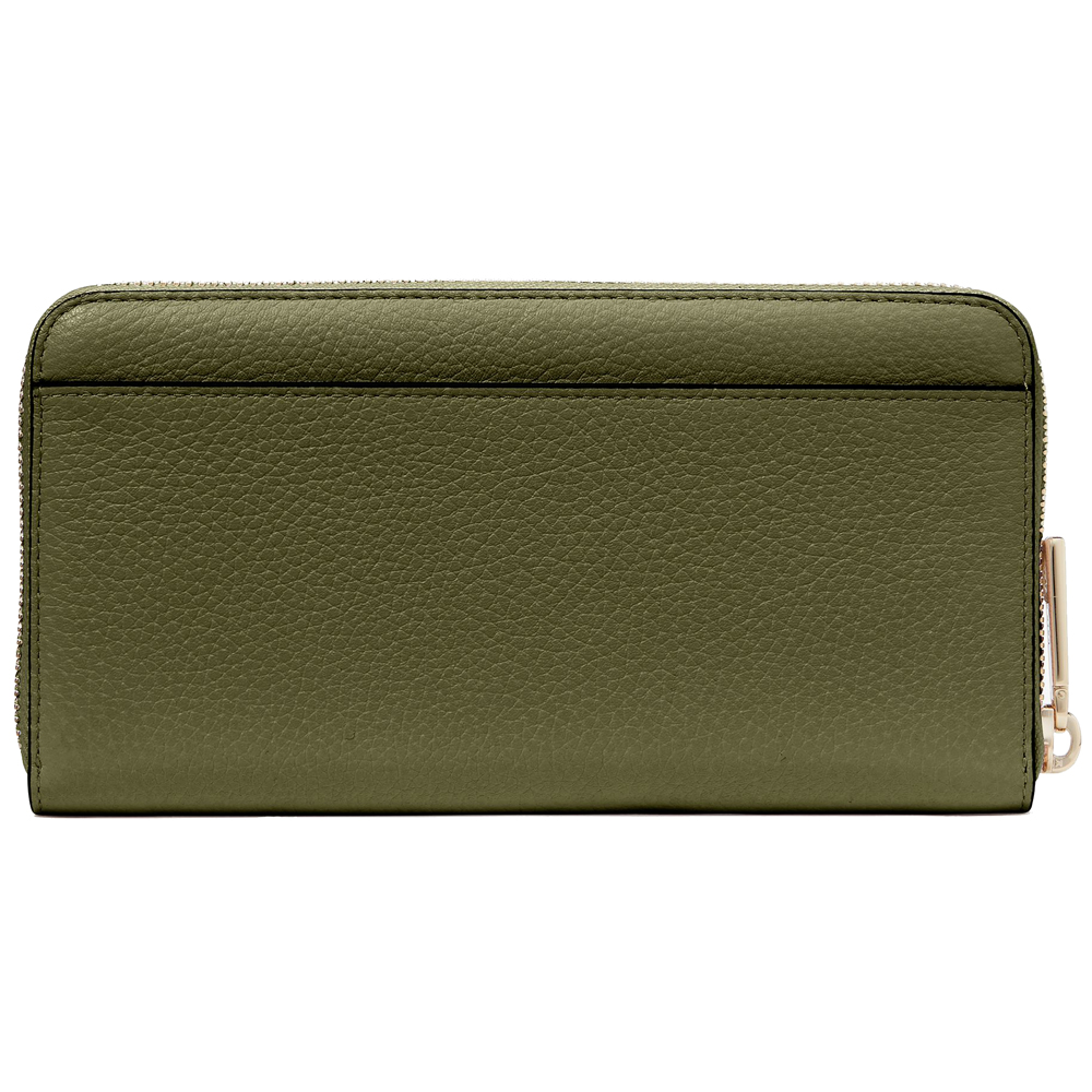 Kate Spade Long Wallet Lena Pebbled Leather Large Continental Wallet Zip Around Enchanted Green # KH786