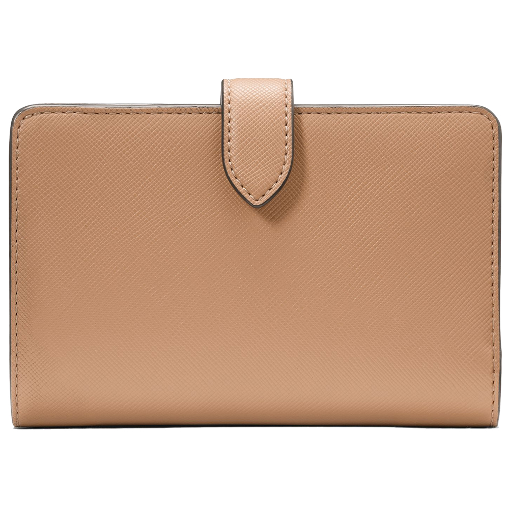 Kate Spade Medium Wallet Schuyler Saffiano Medium Compact Bifold Wallet Light Fawn # KG676