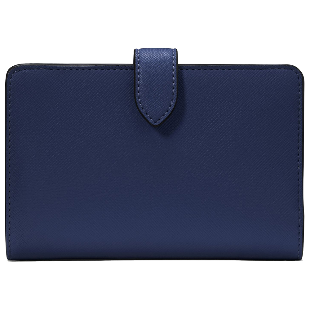 Kate Spade Medium Wallet Schuyler Saffiano Medium Compact Bifold Wallet Parisian Navy # KG676