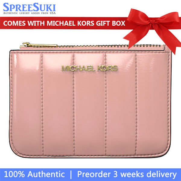 Michael Kors Jet Set Small Patent Coin Purse Powder Blush # 35T5GTVP1A