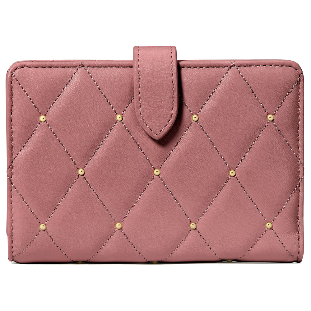Kate Spade Carey Quilted Studded Medium Bifold Wallet Pomegranate # KL821