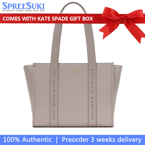 Kate Spade Kip Leather Large Tote Cozy Grey # KL937