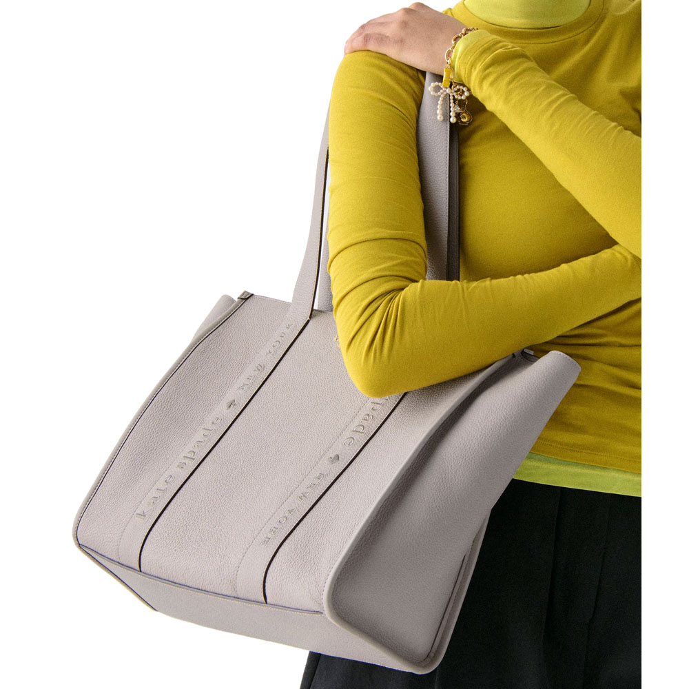 Kate Spade Kip Leather Large Tote Cozy Grey # KL937
