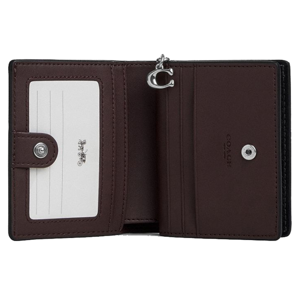 Coach Snap Wallet Silver Black # CBO77