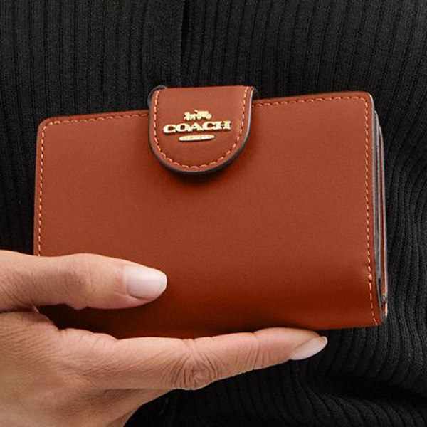 Coach Medium Corner Zip Wallet Tan # CBO32