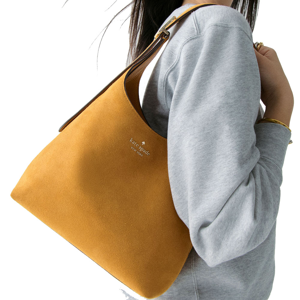 Kate Spade 454 Suede Small Shoulder Bag Squash Blossom # KM472