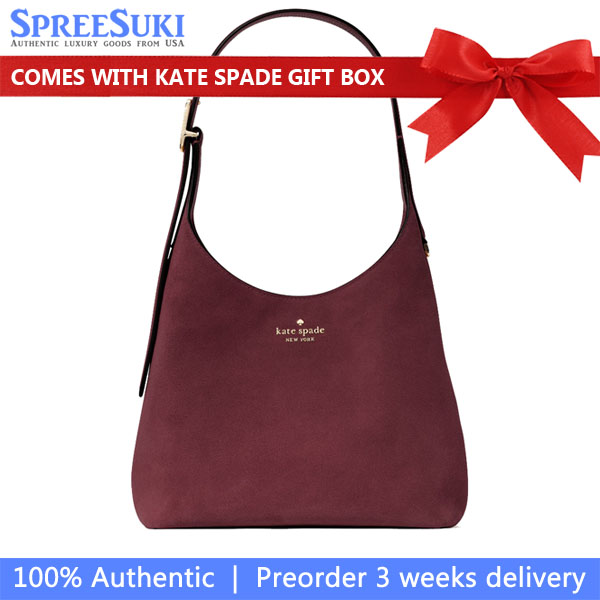 Kate Spade 454 Suede Small Shoulder Bag Dark Merlot # KM472