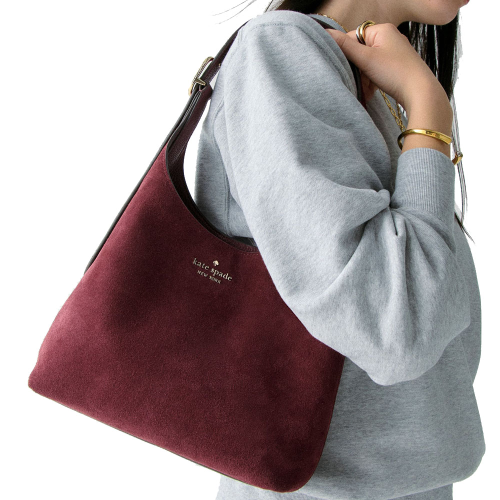 Kate Spade 454 Suede Small Shoulder Bag Dark Merlot # KM472