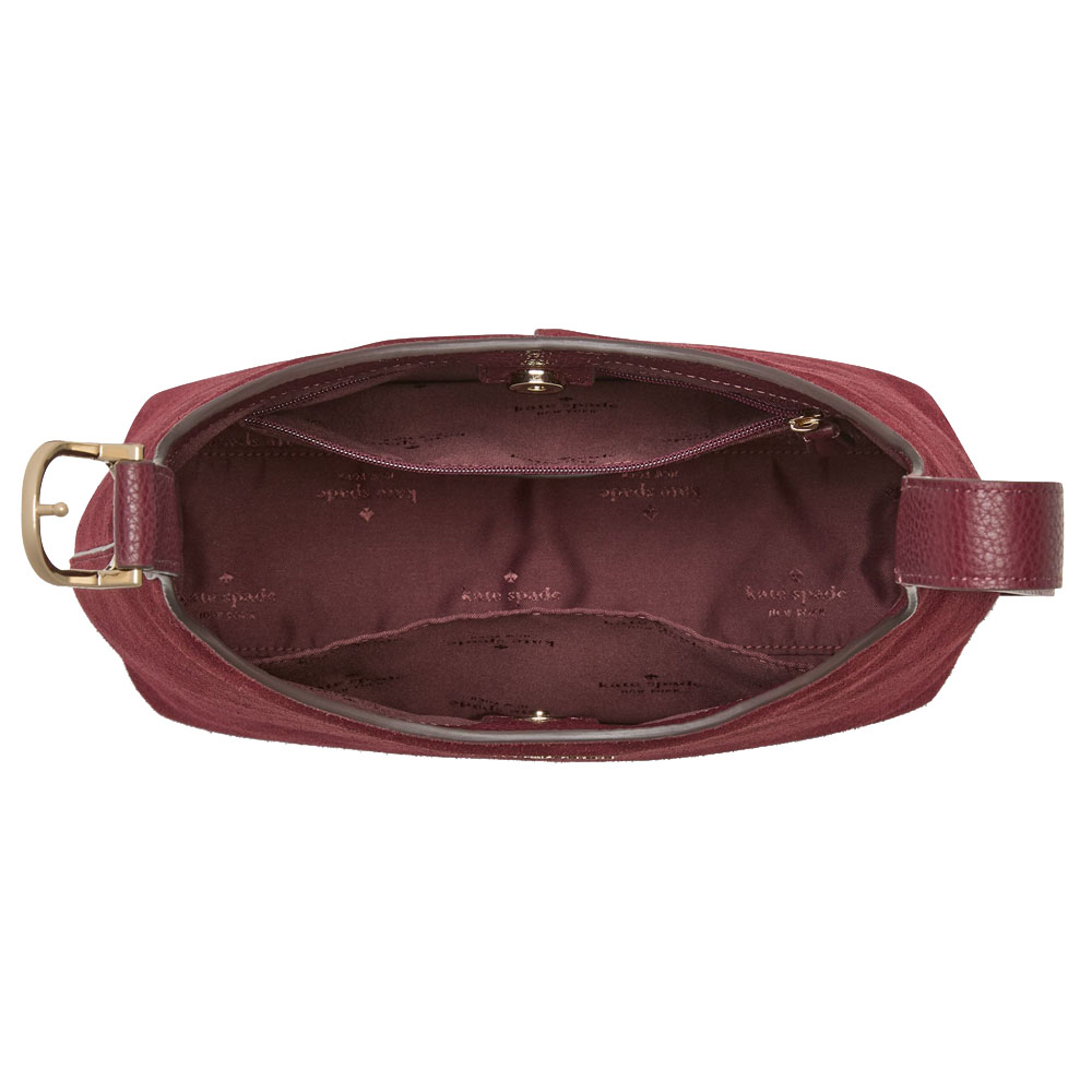 Kate Spade 454 Suede Small Shoulder Bag Dark Merlot # KM472