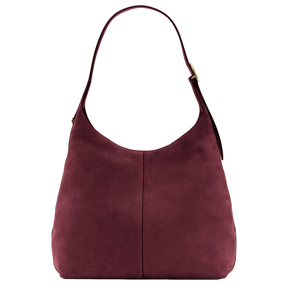 Kate Spade 454 Suede Large Shoulder Bag Dark Merlot # KM151