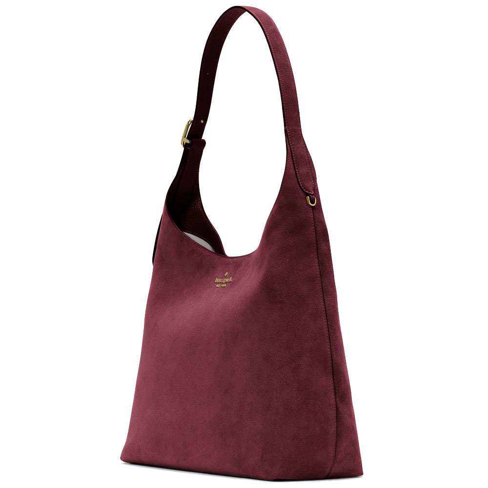 Kate Spade 454 Suede Large Shoulder Bag Dark Merlot # KM151