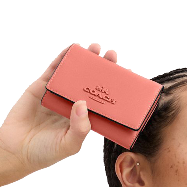 Coach Micro Wallet Bright Coral # CP260