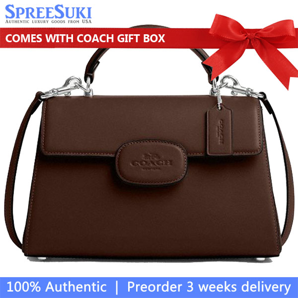 Coach Eliza Top Handle Bag Silver Maple # CT852