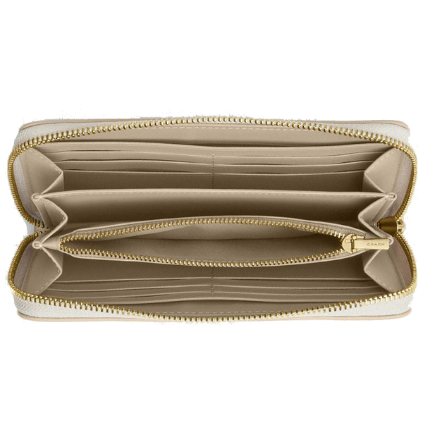 Coach Long Zip Around Wallet In Sketch Signature Canvas Ivory # CBO02