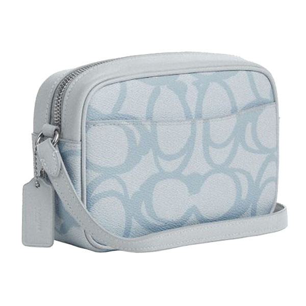 Coach Mini Jamie Camera Bag In Sketch Signature Canvas Silver Ice Blue # CBL94