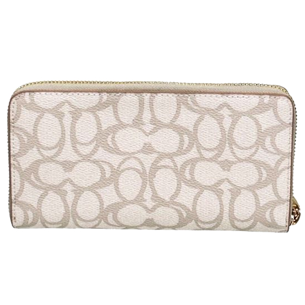 Coach Long Zip Around Wallet In Sketch Signature Canvas Ivory # CBO02