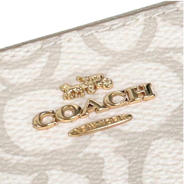 Coach Long Zip Around Wallet In Sketch Signature Canvas Ivory # CBO02