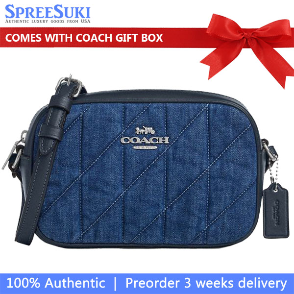 Coach Mini Jamie Camera Bag With Quilting Silver Denim # CAP99