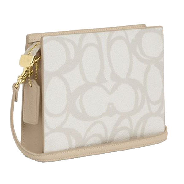 Coach Slim Crossbody Bag In Sketch Signature Canvas Ivory # CBL93