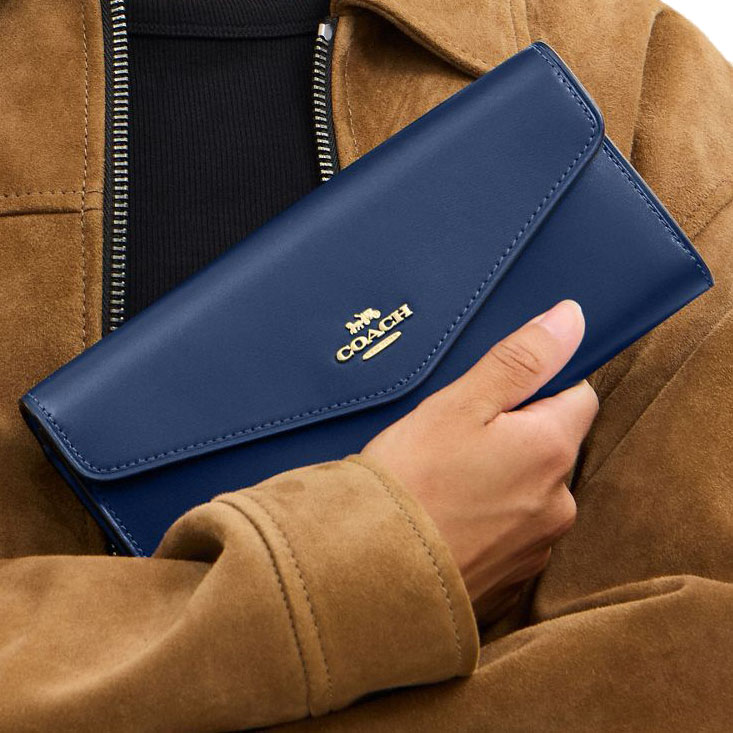 Coach Klare Wallet With Chain Deep Blue # CBI22