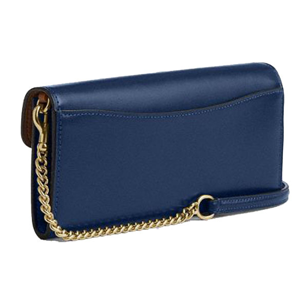 Coach Klare Wallet With Chain Deep Blue # CBI22
