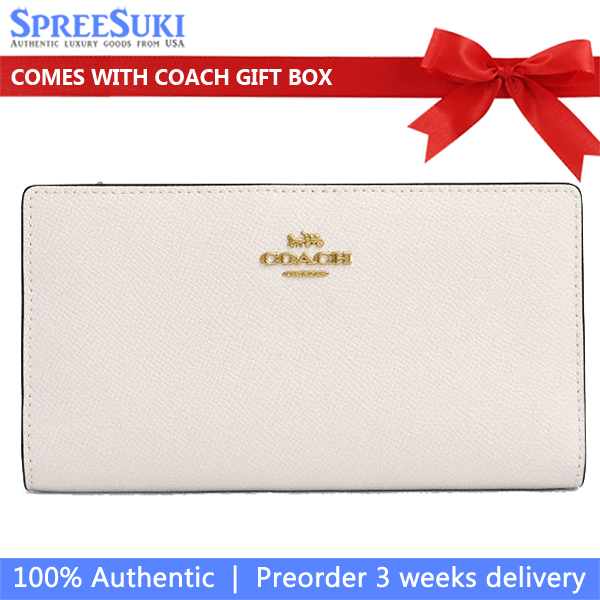 Coach Slim Zip Wallet Chalk # CK444