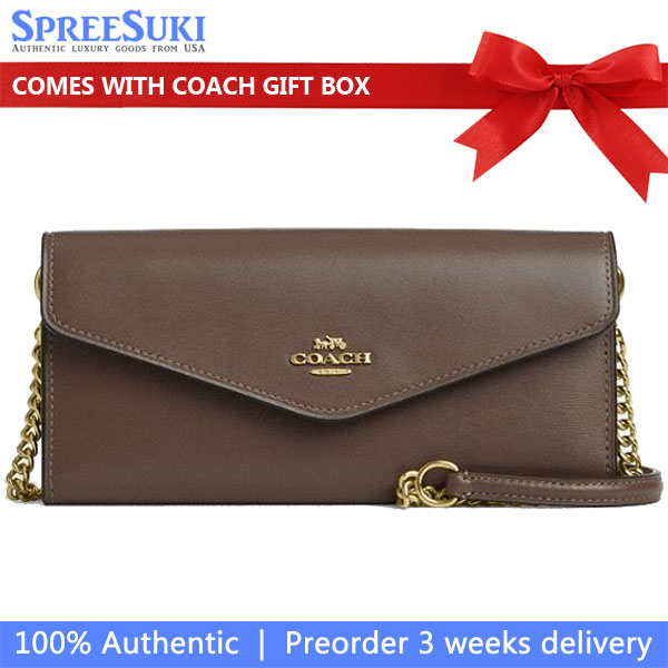 Coach Klare Wallet With Chain Dark Stone # CBI22