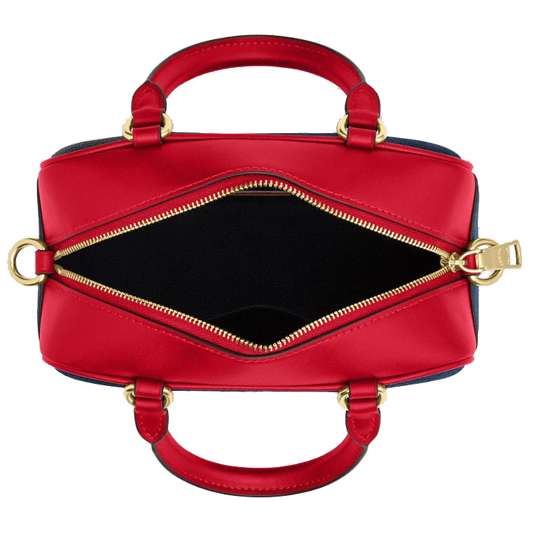 Coach Satchel Crossbody Bag In Signature Canvas Denim Bold Red # CW197