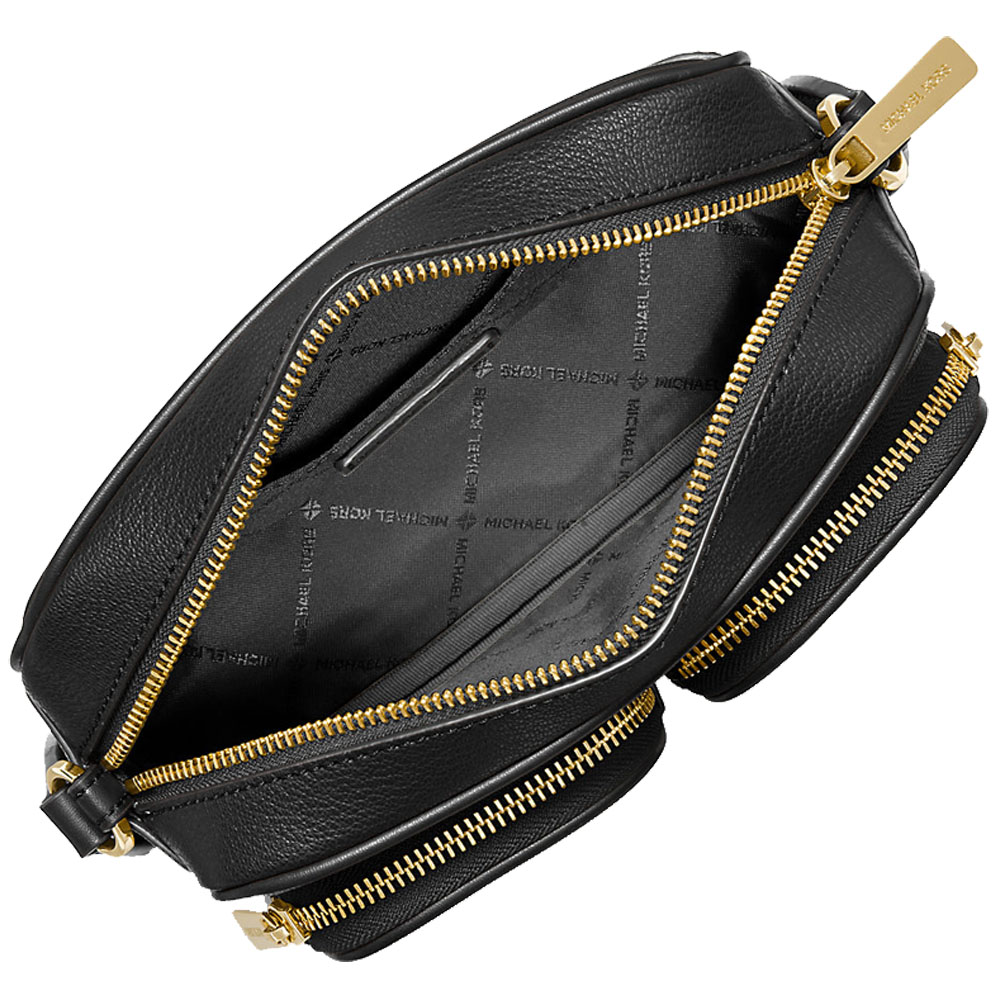 Michael Kors Jet Set Medium Leather Crossbody Bag With Case For Apple Airpods Pro® Black # 35S2GTTC6L