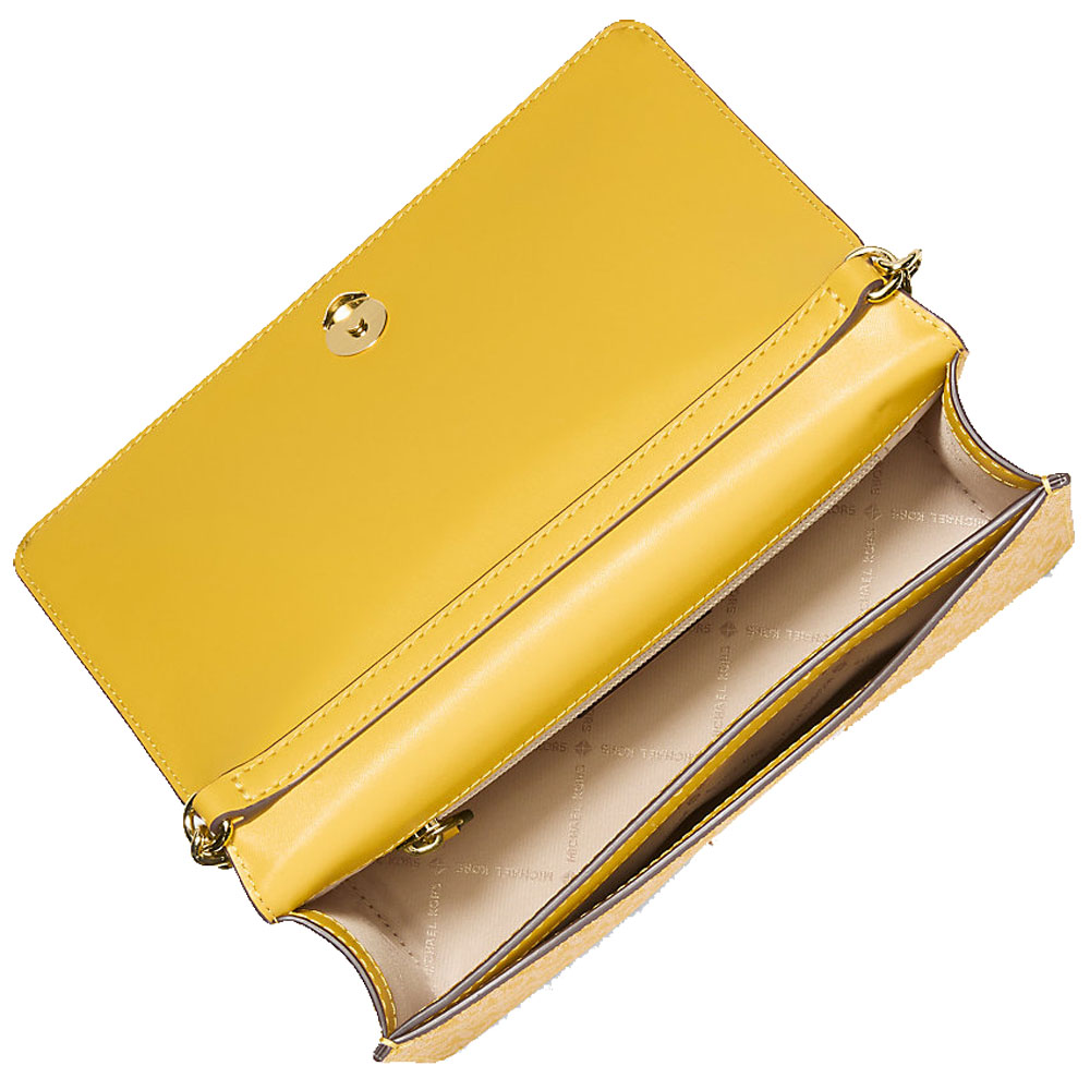 Michael Kors Jet Set Medium Signature Logo Crossbody Bag Honey # 35F5GTVC8V