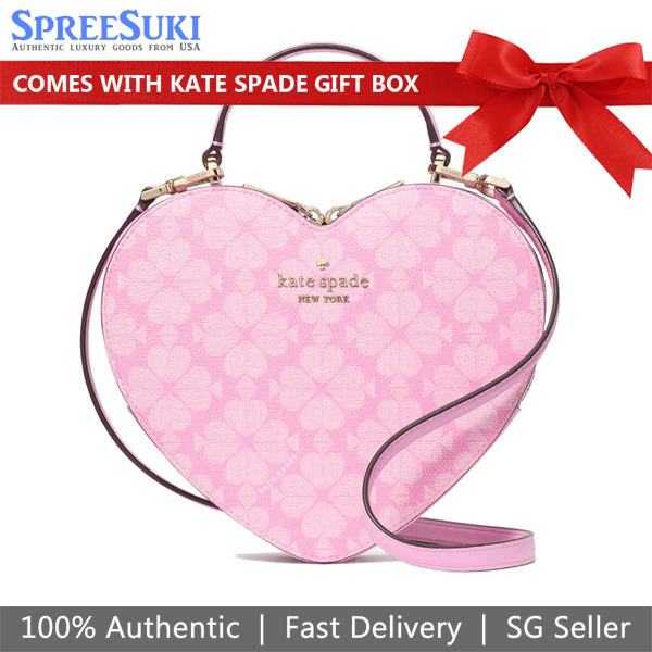 Kate Spade Love Shack Spade Flower Heart Crossbody Parisian Rose # KK155