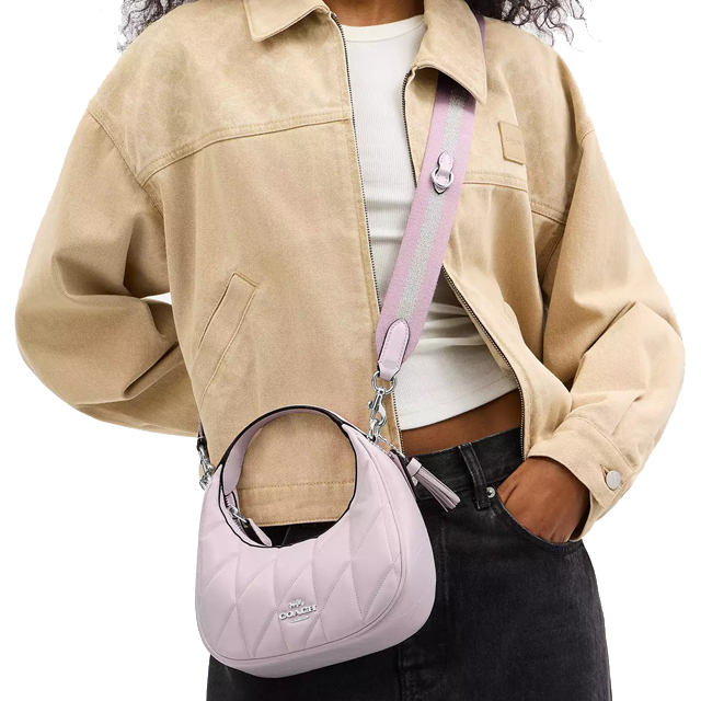 Coach Carmen Mini Crossbody Bag Silver Pink # CBI46