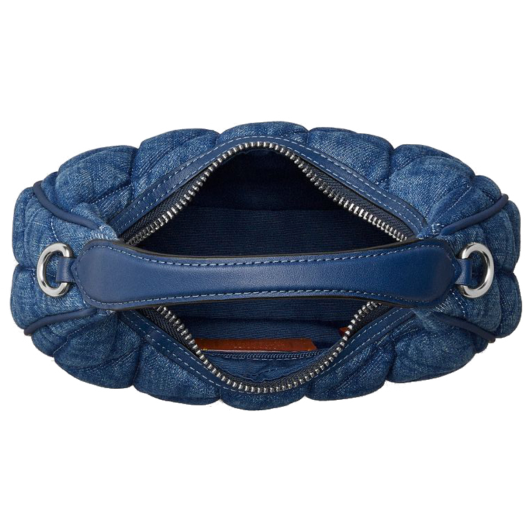 Coach Carmen Mini Crossbody Bag With Quilting Silver Denim # CAK89