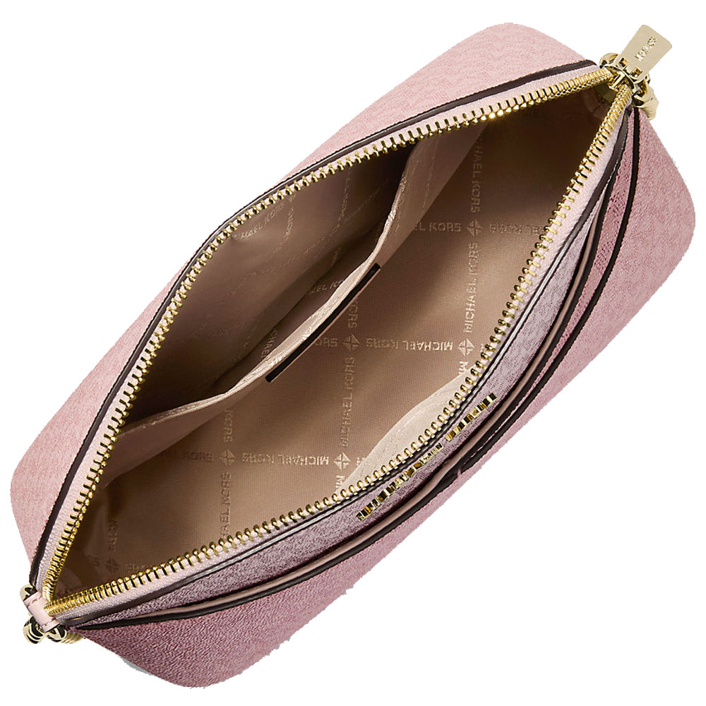 Michael Kors Jet Set Travenuel Medium Color-Block Signature Logo Crossbody Bag Powder Blush Multi # 35S5GTVC6B