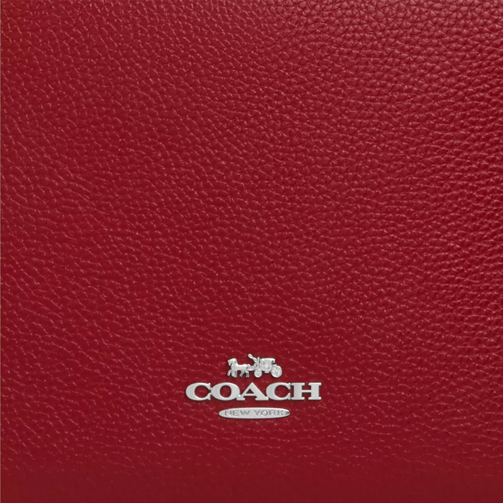 Coach Laurel Large Shoulder Bag With Mirror Charm And Pouch Sv Dark Cardinal Walnut # CBI93