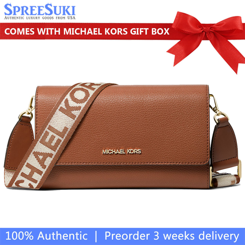 Michael Kors Jet Set Large Leather Crossbody Bag Luggage # 35F2GTTC8L