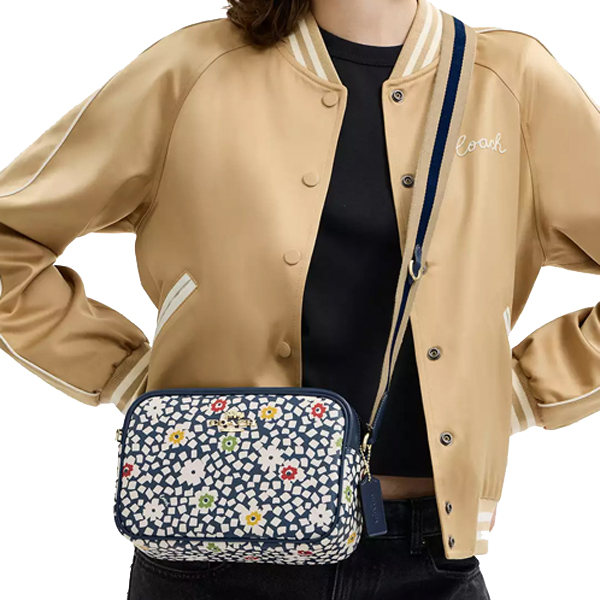 Coach Jamie Camera Bag With Floral Print Deep Blue Multi # CBM22