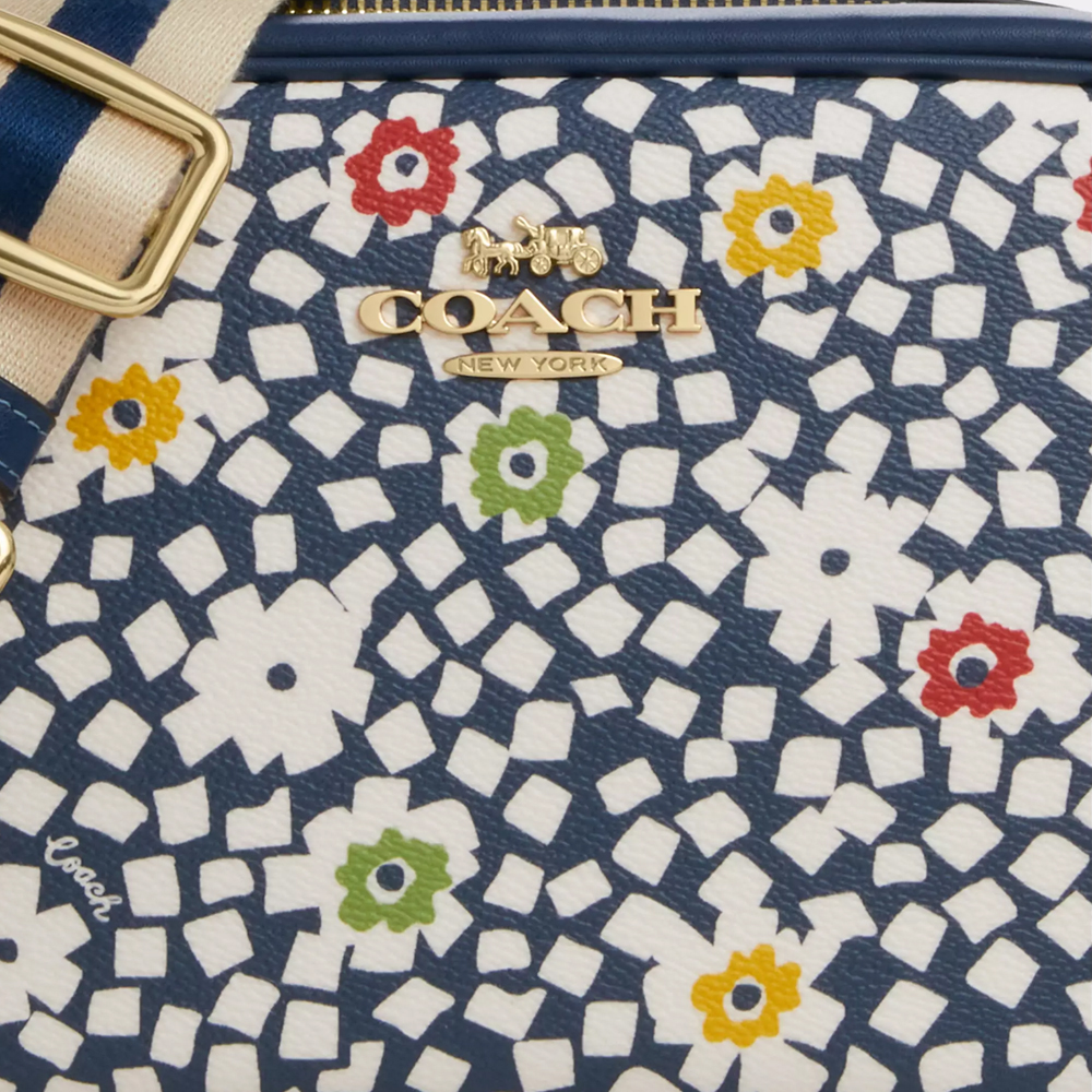Coach Jamie Camera Bag With Floral Print Deep Blue Multi # CBM22