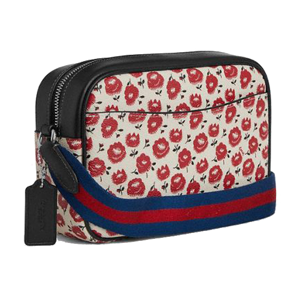 Coach Jamie Camera Bag With Floral Print Silver Chalk Black Multi # CBM21