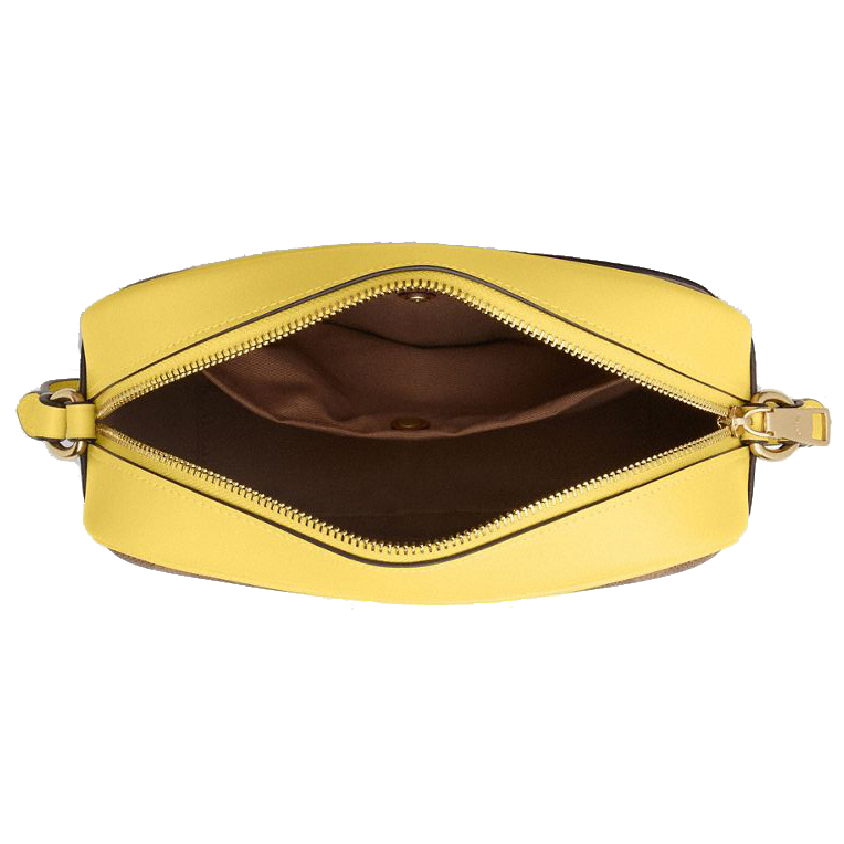Coach Jamie Camera Bag In Signature Canvas Tan Yellow # CZ186