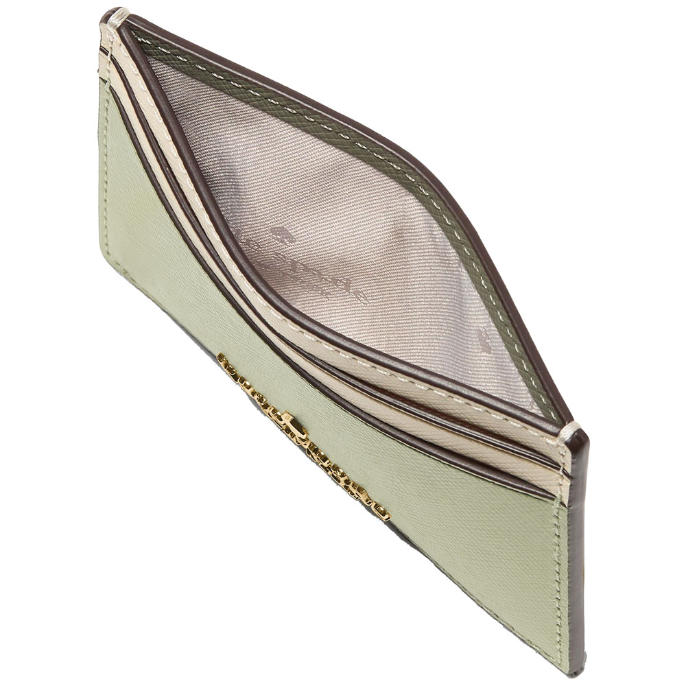Kate Spade Madison Colorblock Saffiano Small Slim Card Holder Sage Bundle Multi # KI369
