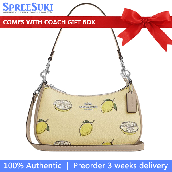 Coach Teri Shoulder Bag With Lemon Print Garden Glade Multi # CBA53