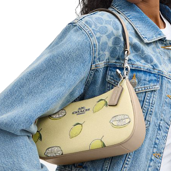 Coach Teri Shoulder Bag With Lemon Print Garden Glade Multi # CBA53