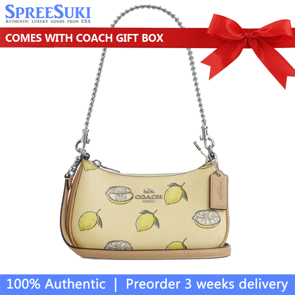 Coach Teri Mini Crossbody Bag With Lemon Print Garden Glade Multi # CAL21