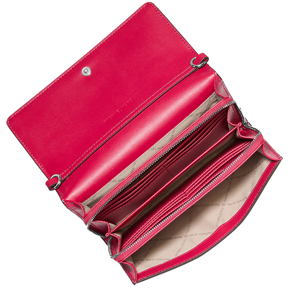 Michael Kors Jet Set Large Ombré Signature Logo Crossbody Bag Dark Raspberry Multi # 35F5STTC3Y
