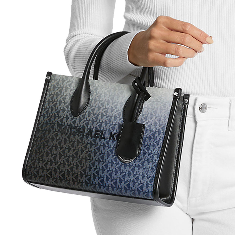 Michael Kors Mirella Small Ombré Signature Logo Crossbody Bag Black Combo # 35F5S7ZC5B
