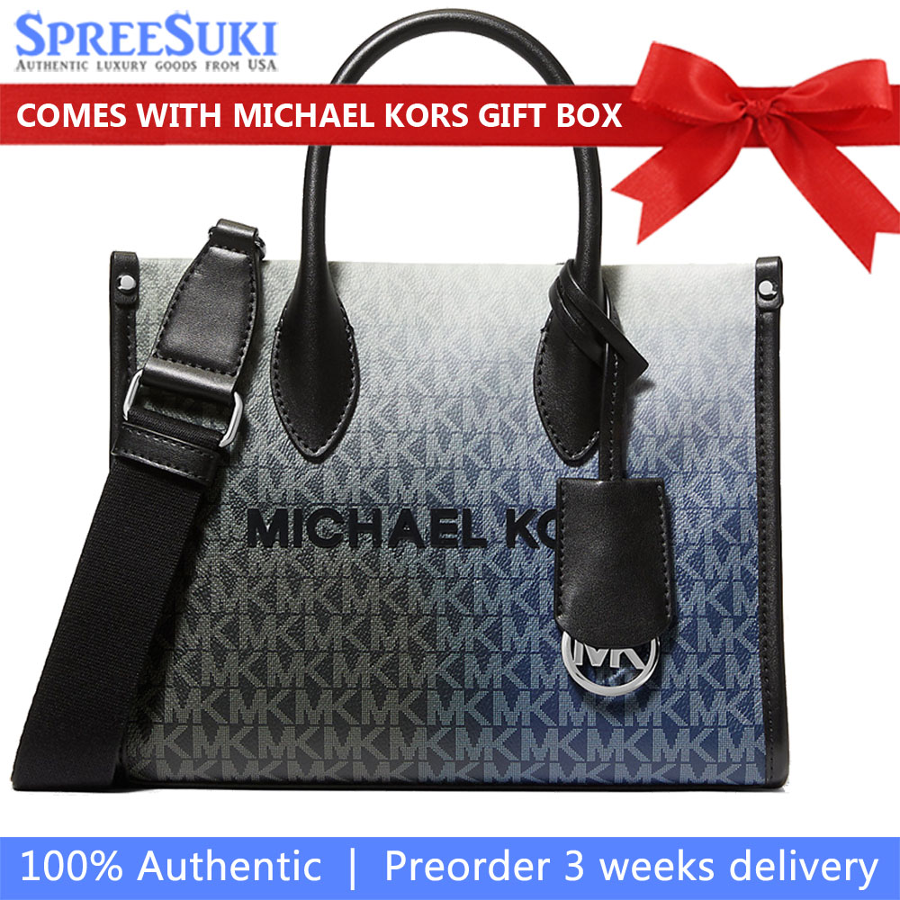 Michael Kors Mirella Small Ombré Signature Logo Crossbody Bag Black Combo # 35F5S7ZC5B