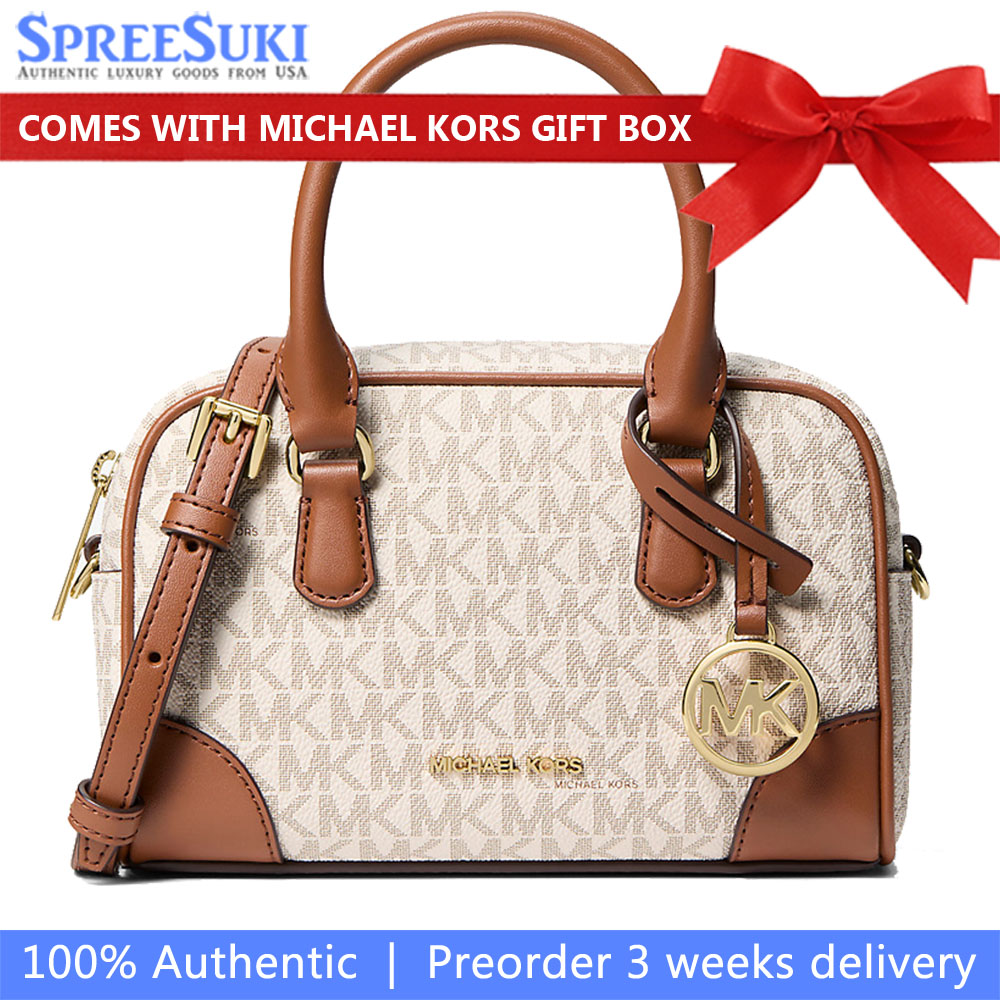 Michael Kors Thompson Extra-Small Signature Logo Convertible Satchel Vanilla # 35F5G7OC0B